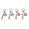 Juego creativo de 2 piezas de béisbol de goma suave de PVC con simulación, llavero, colgante de joyería, llavero deportivo, pequeño regalo