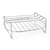 Estante para Brochetas de Acero Inoxidable Estante para Freidora de Aire Estante para Barbacoa Doble Capa Freidora Estante para Cocinar al Vapor Barbacoa Viene con Brochetas Transfronterizo