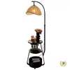 Lámpara de pie Retro Nueva 2026 con Estante de Almacenamiento Integrado Estilo Vintage Dormitorio Sala de Estar Francesa Mesa Lateral de Sofá Luz Ambiental