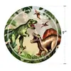 Atmosfera de Aniversário Temática Dinossauro Jurássico Transfronteiriça Suprimentos para Festa de Aniversário Prato de Papel Copo de Papel Conjunto de Louça Descartável