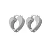 Brincos de Coração em Metal Escovado Er462 Simples Ins Acessível Luxo Brincos de Ponta Coração de Pêssego Versáteis Brincos Elegantes