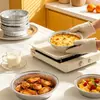 Molde Redondo de Papel de Aluminio para Freidora de Aire, Caja Cuadrada de Papel de Aluminio para Hornear, Bandeja Desechable de Papel de Aluminio para Horno para Barbacoa