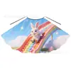 Capa de Conejo de Pascua Hecha a Medida de Fábrica para Accesorios de Actuación Infantil con Patrón de Cáscara de Huevo Impreso