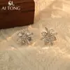 Diseño de Joyería Aitong con un Sentido de Lujo Ligero y Sensación de Alta Gama, Pendientes Florales Brillantes, Pendientes de Nicho, Pendientes de Zirconia con Borlas