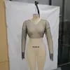 Top de rejilla transparente de manga larga AYJ, estilo chica hot transfronterizo europeo y americano, con diamantes completos, crop top corto sexy para superponer