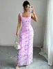 Vestido Floral Slim Fit Novo Modelo Transfronteiriço Europeu e Americano Amazon Atacado em Estoque