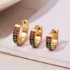 Pendientes de Acero Inoxidable con Hebilla en Forma de U y Filas de Diamantes, de Ensueño y Exquisitos, Pendientes de Circonio de Alta Calidad y Modernos en Múltiples Tamaños para Mujer