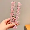 Faixa de cabelo de tricô floral com velcro para mulheres, presilha de franja floral doce, faixa de cabelo para arrumar o cabelo, acessório de cabelo estilo pastoral francês