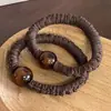 Estilo coreano Novo Leopardo Pérola Pequeno Anel de Cabelo Intestinal Corda de Cabelo Simples Alta Elástica Durável Bola Cabeça Rabo de Cavalo Corda de Cabelo