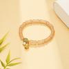 Pulseira de verão com miçangas de vidro, pulseira de bambu com flores para meninas, pulseira simples para estudantes.