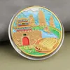 Monedas conmemorativas de ciudades, recuerdos turísticos, monedas coloridas en relieve con paisajes arquitectónicos de Beijing, Shanghái y Nanjing, monedas conmemorativas coleccionables