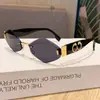 Gafas de sol metálicas sin montura de borde cortado europeas y americanas para mujer, Gafas de sol poligonales de celebridad de Internet, Gafas de sol retro personalizadas con cabeza de leopardo