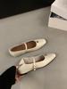 Sapatos Mary Jane Pretos com Plataforma Interna Sapatos Femininos 2025 Novo Outono e Inverno Boca Rasa Uma Palavra Sapatos Elegantes Versáteis