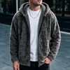 Moletom com Capuz Espessado Forrado de Lã Masculino Europeu e Americano Transfronteiriço Novo Tendência Casual Superior Jaqueta com Zíper para Casal