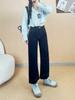 Jeans Versátiles de Otoño 2026 con Estiramiento, Pantalones Retro de Pierna Ancha Cortos de Cintura Alta para Mujer, Estilo de Principios de Otoño