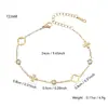 Estilo Europeu e Americano Trevo de Quatro Folhas Cravejado com Diamantes Aço Inoxidável Banhado a Ouro 18K Pulseira de Luxo de Nicho para Mulheres High-End Versátil Atacado