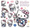 Pegatinas grandes del cielo estilo japonés Kuromi Hello Kitty My Melody pegatinas para agenda dopamina accesorios para uñas de arte en uñas pegatinas en relieve para uñas