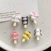 Horquilla de Sanrio con forma de paleta de colores sólidos, mini flequillo de dibujos animados para estudiantes, accesorio para el cabello con clip lateral