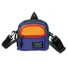 Bolso Cruzado para Chica de Moda Callejera Harajuku Japonés, Bolso de Hombro Retro Estilo Hong Kong Bloques de Color Fiesta Fresca