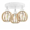 Lámpara de Techo Semi-empotrada de Tres Cabezales de Arte en Madera Nórdica, Luz Simple Moderna para Pasillo y Vestíbulo, Iluminación de Estilo Industrial de Madera para Dormitorio y Comedor