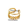 Moda INS europea y americana transfronteriza popular anillo de flor hueca de acero inoxidable diseño de sentido anillo abierto chapado en oro de 18 quilates
