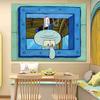 Tela colgante de fondo de Bob Esponja de dibujos animados lindos para transformar y decorar la cabecera de la habitación con tela colgante de fondo de Calamardo Tapiz