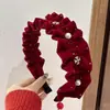 Elegante diadema de perlas para mujer, corona alta, versátil para salir, accesorio para el cabello elegante, tocado de alta gama