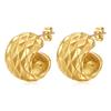 Nuevos Aretes Transfronterizos Europeos y Americanos Retro Oro 18K Calado Romboidal 11mm Acero de Titanio Sencillos Versátiles Modernos para Mujer Al Por Mayor