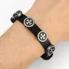 Pulsera de Cuero con Remaches de Aleación Retro Desgastada para Hombre Pulsera de Cuero PU Simple Versátil Estilo Punk Pulsera al por Mayor