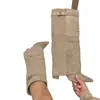 Comércio Exterior Transfronteiriço botas femininas bico fino panturrilha larga perna reta fivela de metal botas de cano médio plus size salto grosso botas para calça botas femininas