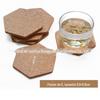 Hexagonal cortiça placemat tapete de mesa isolamento térmico anti-escalda 8 mm9.8 * 8.8cm6 peças fábrica atacado