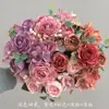 Flor artificial de peonía con núcleo de hortensia retro europea, ramo de simulación, venta al por mayor, decoración de escalera de boda, flor artificial, flor de seda