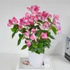Planta Verde Bougainvillea Artificial em Vaso Casamento Casa Arranjo de Flores Decoração de Paisagismo Flor de Seda Artificial Parede de Fundo Rosa Triangular Falsa