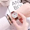 Relógio Feminino Mori Girl Estudante Versátil Moda Fresco Retrô Fino Pulseira Pequeno Estilo Ins Fofo Coração de Menina Rosa