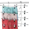 Clípe de Calça Multifuncional Destacável para Casa Cabide de Calça Antiderrapante Sem Costura Armazenamento Multicamadas Cabide de Calça Clípe de Saia Retrátil Cabide de Calça de Metal