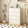 Cómoda tipo crema, mueble de almacenamiento para dormitorio, mesa de alimentación infantil, mueble de almacenamiento, mueble de almacenamiento de pared para sala de estar, mueble de ocho cajones, blanco