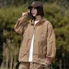 Roupa com Capuz Ultra Fina Proteção UV Solar Estilo Hong Kong Solta para Casal para Homens, Roupa para Esportes ao Ar Livre Pesca, Jaqueta de Pele