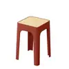 Bancos de Plástico Sencillos para Uso Doméstico, Taburetes Cuadrados Apilables Estilo Ratán, Taburetes Altos Vintage, Sillas de Comedor, Sillas de Repuesto