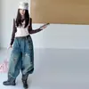 Conjunto de Chaleco Falso de Dos Piezas con Encaje Casual Nuevo Otoño 2026 para Niñas con Pantalones de Pierna Ancha de Mezclilla Estrella INS