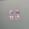 Pendientes de botón Xuping Jewelry Transfronterizos de Seis Garras con Diamante Morado para Mujer, Pendientes Elegantes de Moda de Lujo Ligero al por Mayor