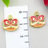 Colgante Tradicional de León Hueco Esmaltado en Oro, Calabaza de la Fortuna, Accesorios para Pulseras de Joyería DIY
