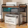 Estante de Armazenamento para Impressora Copiadora Camada Dupla Casa Escritório Pequena Estante de Armazenamento de Mesa Notebook Tablet Múlti