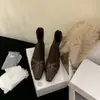 Primer Encuentro Temporada Diseño de Nicho Tacón Grueso Retro Botines Franceses Botas para Mujer 2026 Nuevos Botines de Media Pierna Botas Adelgazantes