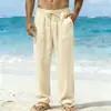 Pantalones Casuales Sueltos de Otoño para Hombre Amazon con Bolsillos con Cordón Frontal, Pierna Recta, Pantalones Cómodos y Suaves