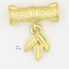Estilo antiguo oro estilo antiguo nudo de bambú perforado dos mundos felices accesorios diy oro arena esmalte codo joyería de altura