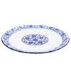 Plato Hondo de Cerámica Redondo Estilo Chino Planta Flor Estilo Retro Azul y Flor Comercial Plato para Cena Restaurante Plato para Sopa Plato Hondo Platillo Plato para Sopa