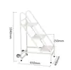Carrito Silencioso para Libros de Biblioteca, Carrito Pequeño, Escalera para Libros, Carrito Móvil para Libros, Escalera de Tres Peldaños, Carrito para Archivos de Archivo, Carrito de Plataforma Plana