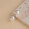 Pendientes de Hemisferio Brillante con Hielo Triturado Dorado de Verano, Mismo Estilo que Jiang Shuying, Pendientes de Lujo Ligero y de Alta Gama para Mujer