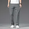 Calça Social Masculina Preta Estilo Primavera e Outono Formal Elástica Verão Fina Resistente a Amassados Fácil de Cuidar Seda Gelada Respirável Calça Casual