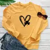 Ebay Sitio Independiente de Comercio Exterior Estampado de Trébol en Forma de Corazón Sudadera Holgada de Moda Cuello Redondo Manga Larga